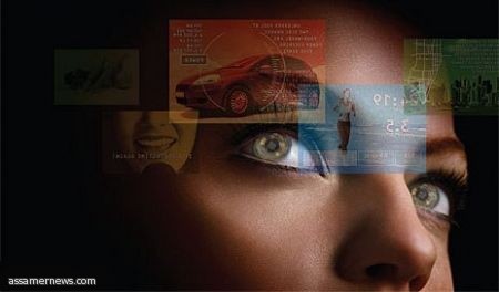 عدسة لاصقة جديدة لعرض البريد الإلكتروني أمام العين